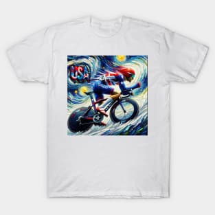 Cycling USA Shirt, Paris France, 2024 Shirt, USA Flag Shirt, Cycling Tshirt, Cyclist Gift, T-Shirt